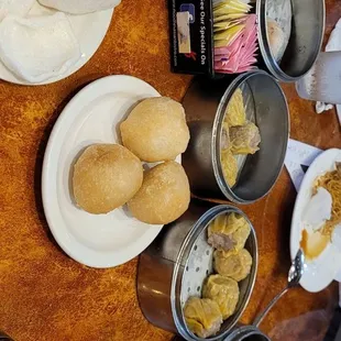 a variety of food items on a table