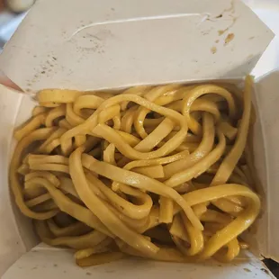 Very gummy and bland lo mein.