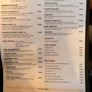 menu