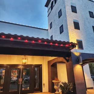 the entrance to the restaurant