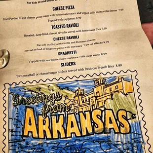 a menu for a restaurant