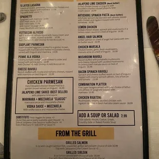 2023 Menu Side 2