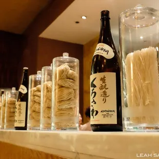 noodles in a jar at the bar