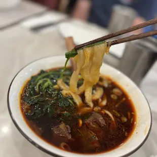 Spicy Beef Rice Noodle Soup