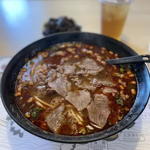 a bowl of soup on a table