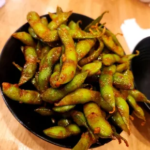 Spicy Garlic Edamame