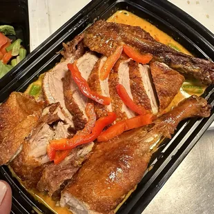 Half organic duck in panang curry