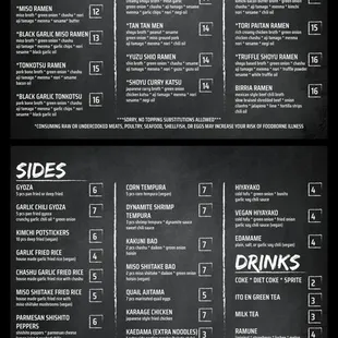 Regular menu