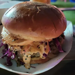 This is one delicious burger