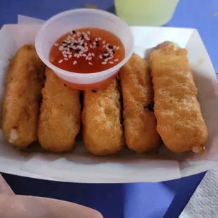Cheese sticks.  Somehow more delicious than a standard bit of fried cheese.  Gotta be the sauce