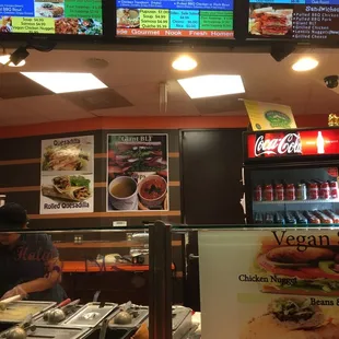 the menus of a fast food restaurant