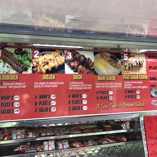 Noon-o-kabob menu
