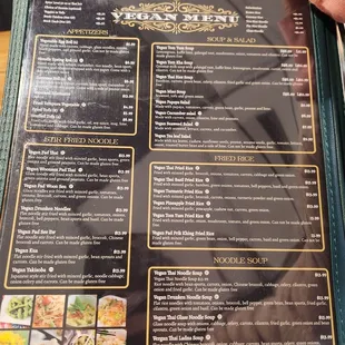 the menu