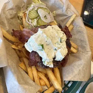 Burger with jalapeno cream cheese