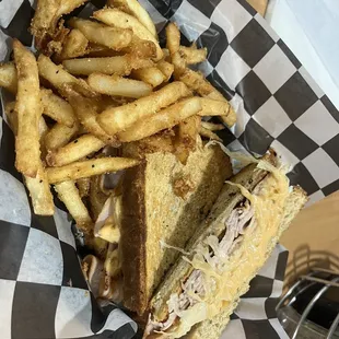 Reuben with Turkey on Rye