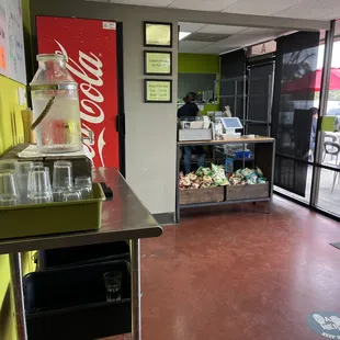 a view of a soda machine in a store
