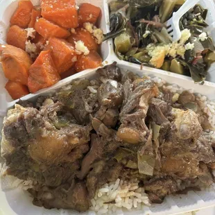 Oxtail collard greens yams