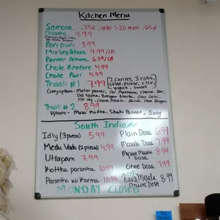 Behold!!! The Menu!!!