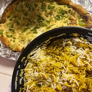 Not garlic nan and briyani chicken.