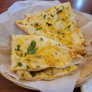 Garlic Naan. A fav!!! $2.99, four slices.