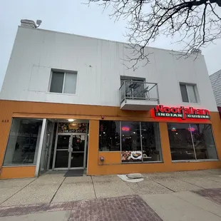 the front of the restaurant