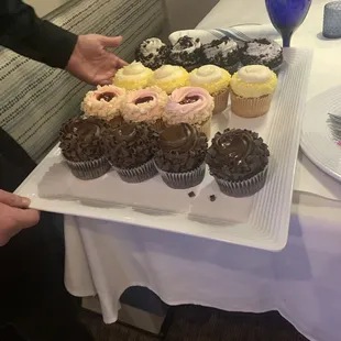 Bought cupcakes, served very nicely