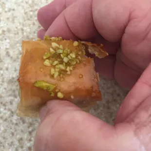 Size of baqlava piece.