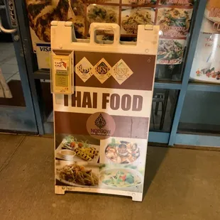 a sign for the restaurant