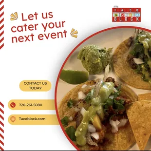 Website, catering, tacos