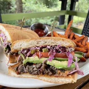 Carne Asada Torta w/ Sweet Potato Fries