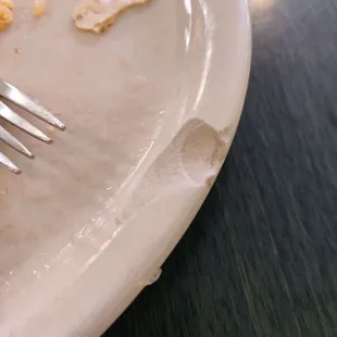 Not acceptable to serve food on a busted plate!