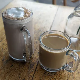 Mexican hot chocolate and coffee