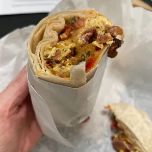 Bacon breakfast burrito