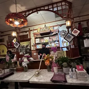 the interior of the restaurant