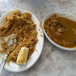 Chicken fry rice with chicken something lol it was good