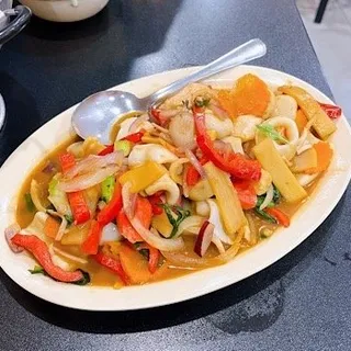 56. Pad Cha Thai Spicy Seafood