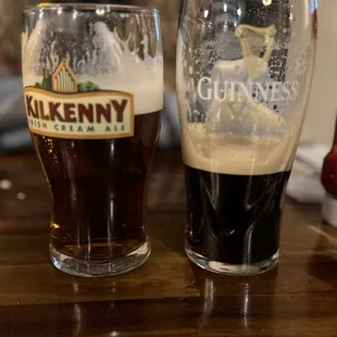 Kilkenny pint and a Guinness! Don't forget to drink your Guinness to the G