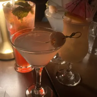 Pomegranate Mojito, Lychee Martini, Piña Colada