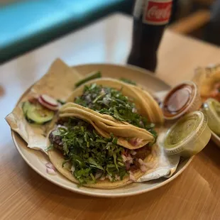 3 Steak Tacos + extra onions and cilantro