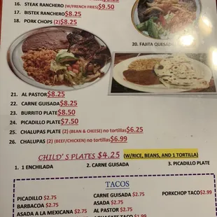 Lunch menu: Page 2