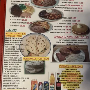 Breakfast menu &amp; Drinks