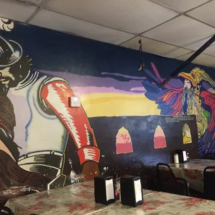 Wall inside this quaint &quot;locals&quot;  restaurant.