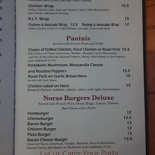 menu