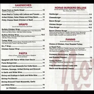 sushi and sashimi, menu