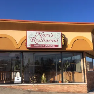 the front of the restaurant