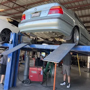 My 1997 540i getting some exhaust work done.