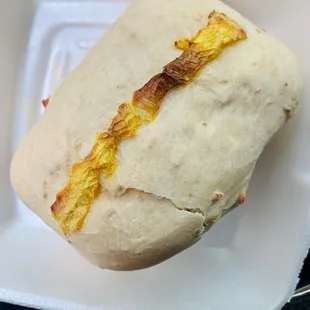 Hot out of the oven Pepperoni Roll w/ Banana Peppers &amp; Cheese-comes with marinara sauce-delicious!!