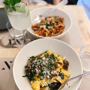 campanelle amatriciana, duck pappardelle (ig @fanaticdiner)