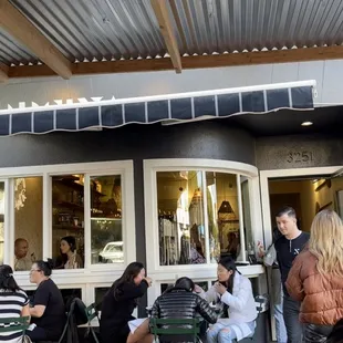 indoor seating area is very small and there is a deck and few additional tables on the side walk
