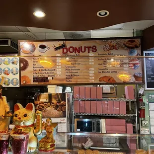 a display of a donut shop